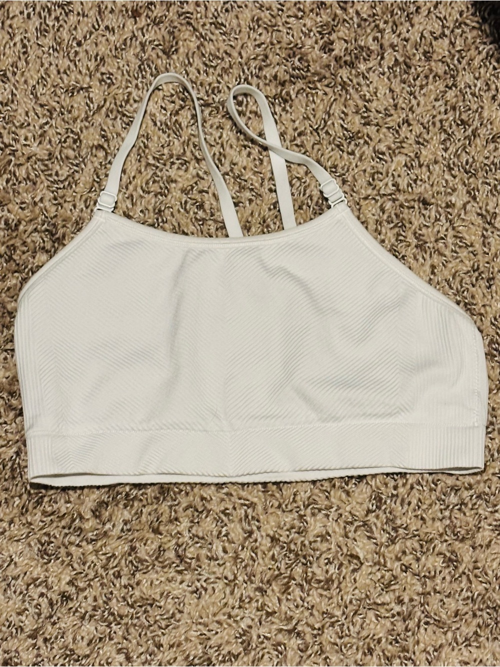 Cat & Jack Girls’ White High-Neck Ribbed Bralette